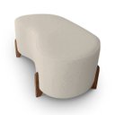 Ver imagem 1 de Puff Orgânico Curvo Pé de Madeira Decorativo para Sala Confortável e Reforçado Bouclé