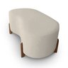 Puff Orgânico Curvo Pé de Madeira Decorativo para Sala Confortável e Reforçado Bouclé - 1