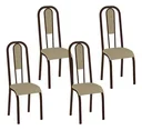 Ver imagem 2 de Kit 4 Cadeiras Madri Corino Creme Tubo Marrom Cafe