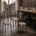 Ver imagem 1 de Kit 4 Cadeiras Madri Corino Creme Tubo Marrom Cafe