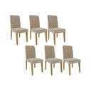 Ver imagem 1 de Cadeira Sala de Jantar Nicole Kit 6 Un Savana-suede Bege - Cimol
