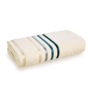 Toalha de Banho Karsten Fio Penteado Max Lumina Ivory/ Petróleo