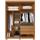 Ver imagem 3 de Guarda-roupa Mônaco - 2 Portas Ripados Deslizantes 3 Gavetas com Espelho - Benetil