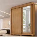 Ver imagem 2 de Guarda-roupa Mônaco - 2 Portas Ripados Deslizantes 3 Gavetas com Espelho - Benetil