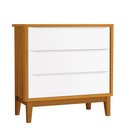 Ver imagem 1 de Cômoda Infantil 3 Gavetas Classic Branco/Savana com Pés Amadeirado - Reller Móveis