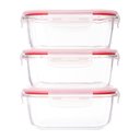 Ver imagem 4 de Kit com 3 Potes de Vidro Hermético 1,1L Quadrado Invicta