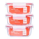 Ver imagem 2 de Kit com 3 Potes de Vidro Hermético 1,1L Quadrado Invicta