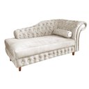 Ver imagem 3 de Divã Chesterfield Juliette 160 cm Pés Chanfrado Suede Bege
