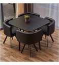 Ver imagem 4 de Mesa de Jantar Minimalista com 4 Cadeiras Compacta 1m²