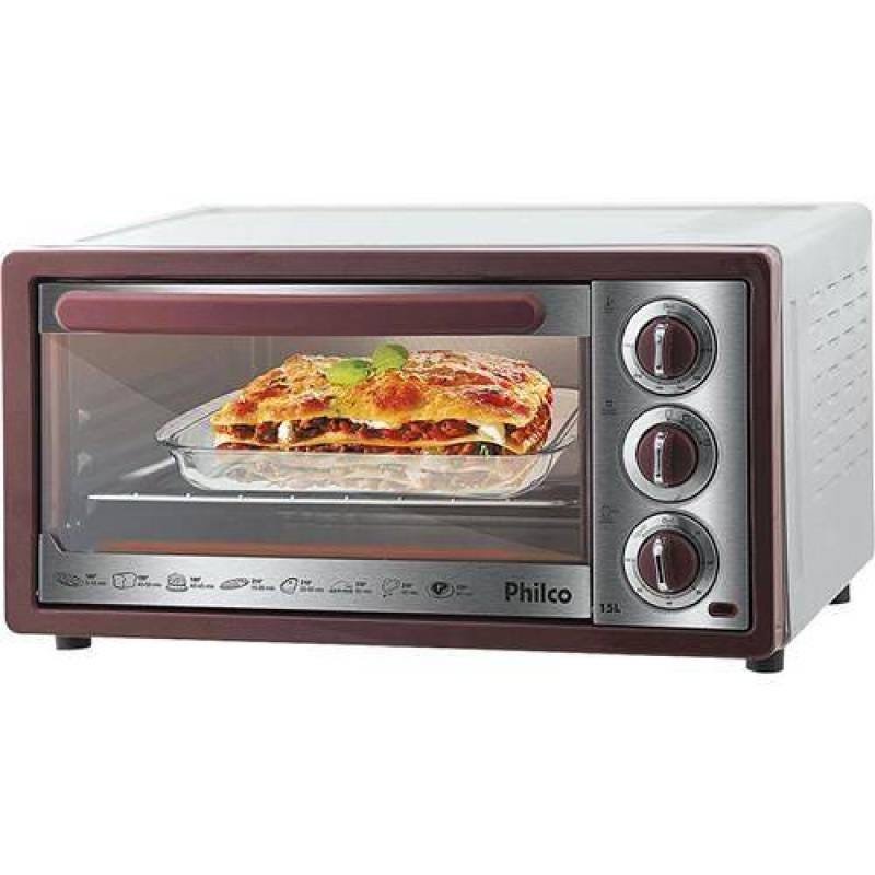 Forno Elétrico Philco 15 Litros Multifunções com Timer 1000W - Vermelho - 110v Menor preço em Forno Elétrico Philco 15 Litros Multifunções com Timer 1000W - Vermelho - 110v