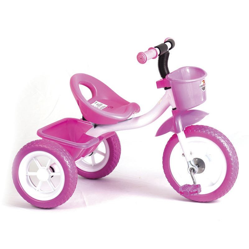 Triciclo Infantil Ultra Bikes Motoca Com Buzina Menina/Menino - Branco+Rosa