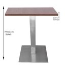 Ver imagem 4 de Mesa de Jantar Quadrada 70 cm Tampo Evora em MDP Base Alpha Inox