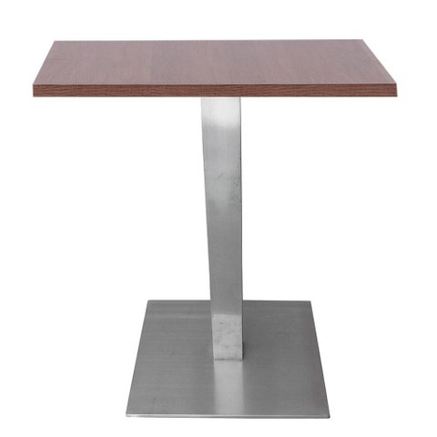 Mesa de Jantar Quadrada 70 cm Tampo Evora em MDP Base Alpha Inox