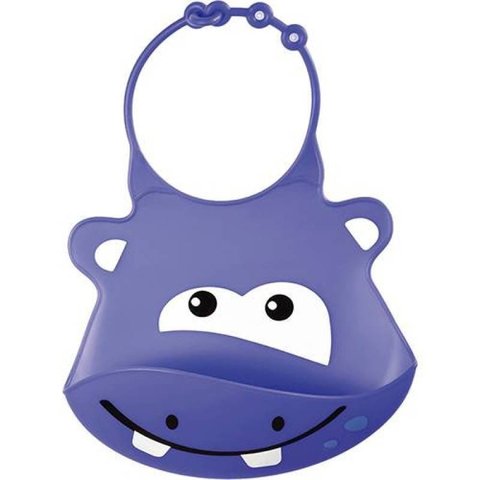 Babador De Silicone Para Alimentação Do  Bebê Pega Migalhas Hipopótamo Multikids Baby