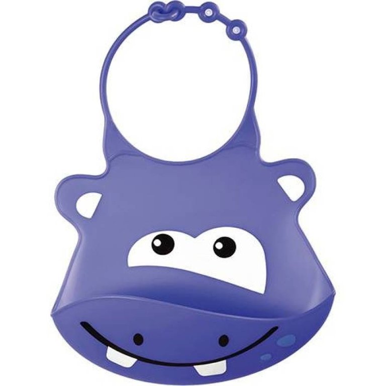 Babador De Silicone Para Alimentação Do  Bebê Pega Migalhas Hipopótamo Multikids Baby