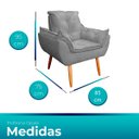 Ver imagem 6 de Poltrona Opala Decorativa para Sala e Quarto Pés Palito Suede Cinza - Wed Decor