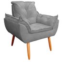 Ver imagem 3 de Poltrona Opala Decorativa para Sala e Quarto Pés Palito Suede Cinza - Wed Decor