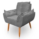 Ver imagem 5 de Poltrona Opala Decorativa para Sala e Quarto Pés Palito Suede Cinza - Wed Decor