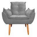 Ver imagem 2 de Poltrona Opala Decorativa para Sala e Quarto Pés Palito Suede Cinza - Wed Decor