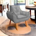 Ver imagem 1 de Poltrona Opala Decorativa para Sala e Quarto Pés Palito Suede Cinza - Wed Decor