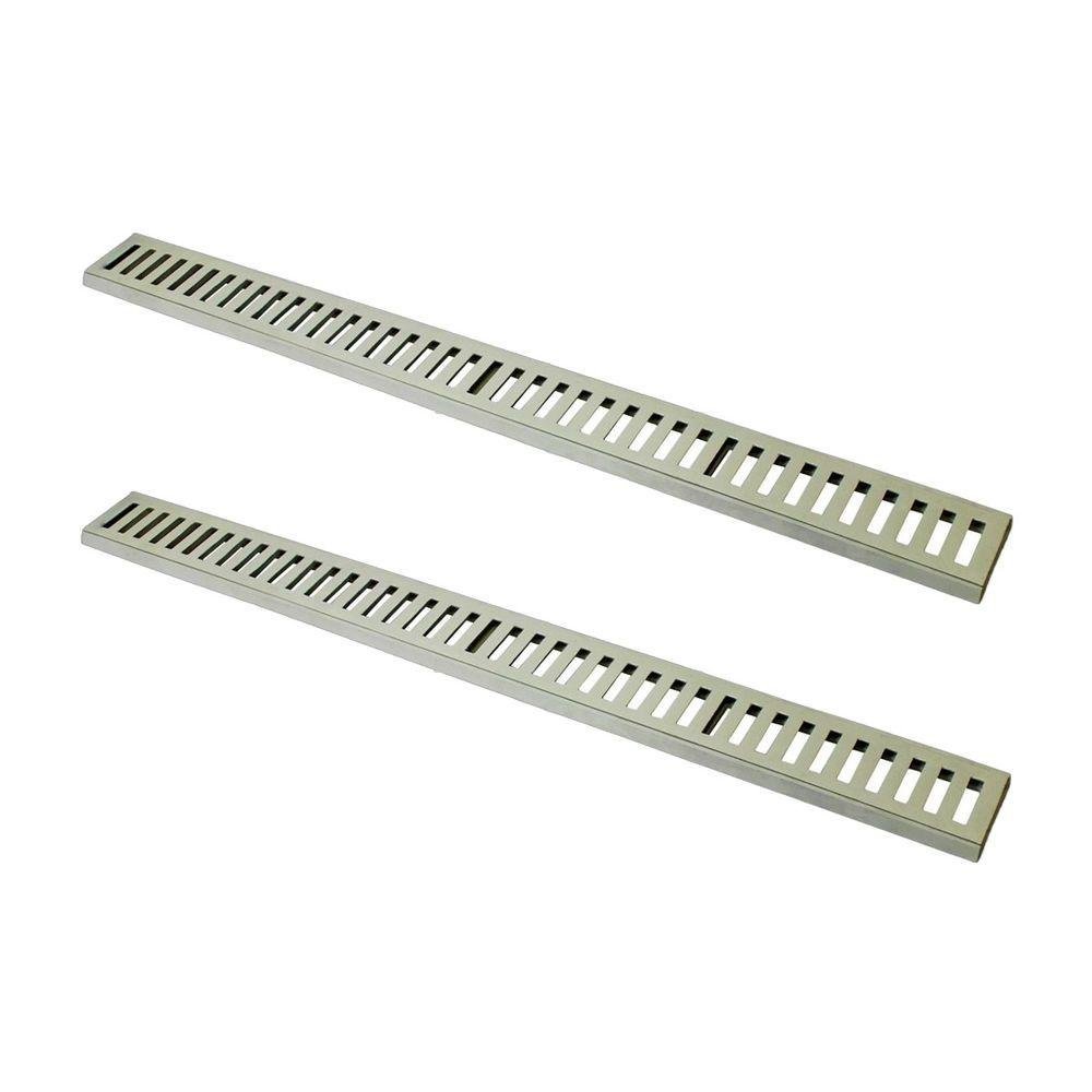 Kit 2 Ralo Grelha Linear Caixilho em Alumínio Bege 15x100cm - 1