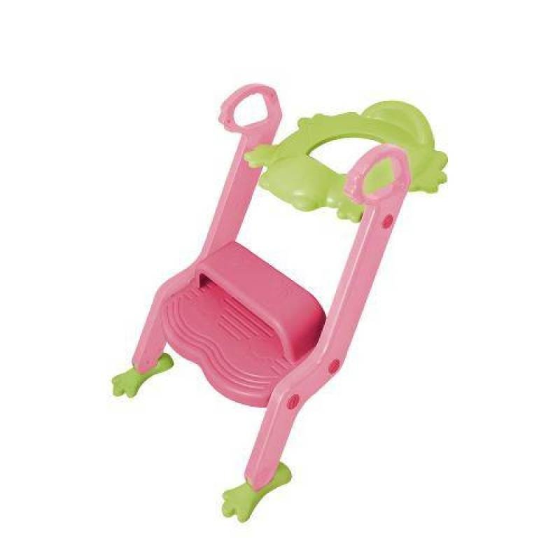 Redutor de Assento com Escada Sapinho BB052 Verde/Rosa - Multikids Baby