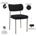 Ver imagem 7 de Kit 04 Cadeiras Decorativa Estofada para Sala de Jantar Melina Base Arena L02 Suede Preto - Lyam