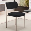 Ver imagem 6 de Kit 04 Cadeiras Decorativa Estofada para Sala de Jantar Melina Base Arena L02 Suede Preto - Lyam