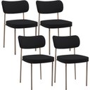 Ver imagem 1 de Kit 04 Cadeiras Decorativa Estofada para Sala de Jantar Melina Base Arena L02 Suede Preto - Lyam
