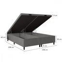 Ver imagem 2 de Base para Cama Box Queen com Baú 158x198x35 Sued Cinza Portobel