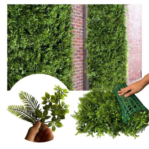 15 Placas de Plantas Artificiais 3D Premium para Parede Verde Jardim Vertical e Paisagismo