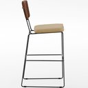 Ver imagem 6 de Kit 06 Banqueta Alta Cozinha Sala Jantar Allana L02 Couríssimo Marrom Linho Bege Escuro - Lyam