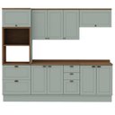Ver imagem 2 de Cozinha Completa Modulada 5 Peças 100% MDF Modelo Americano Provençal Iluminata Verde/Mint/Ébano