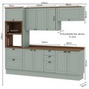 Ver imagem 3 de Cozinha Completa Modulada 5 Peças 100% MDF Modelo Americano Provençal Iluminata Verde/Mint/Ébano
