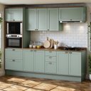Ver imagem 1 de Cozinha Completa Modulada 5 Peças 100% MDF Modelo Americano Provençal Iluminata Verde/Mint/Ébano