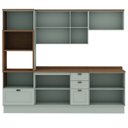 Ver imagem 4 de Cozinha Completa Modulada 5 Peças 100% MDF Modelo Americano Provençal Iluminata Verde/Mint/Ébano