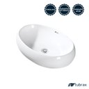 Ver imagem 3 de Cuba Lavabo Banheiro Em Cerâmica Louça Oval Branca Apoio Tubrax