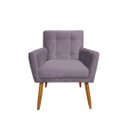 Ver imagem 3 de Kit Namoradeira + 1 Poltrona Decorativa Onix Suede Rosê Pés Madeira Mz Decor