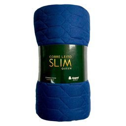Cobre Leito Slim Queen 100% Poliéster Appel Marinho - 1