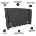 Ver imagem 4 de Cabeceira Casal Nilo 140cm com Cama Pés Madeira Suném P05 Linho Cinza Escuro - Lyam Decor