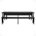 Ver imagem 2 de Conjunto Mesa para Refeitório 10 Lugares com Bancos Separado