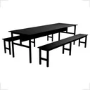 Ver imagem 1 de Conjunto Mesa para Refeitório 10 Lugares com Bancos Separado