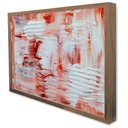 Ver imagem 1 de Quadro Decorativo Caixa Alta com Vidro Abstrato Vermelho e Branco TaColado Moldura Madeira 90 x 60cm