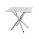 Ver imagem 1 de Mesa de Jantar ou Cozinha pé Palito para 4 lugares Cromada com Tampo de Vidro Quadrado Poltronas do