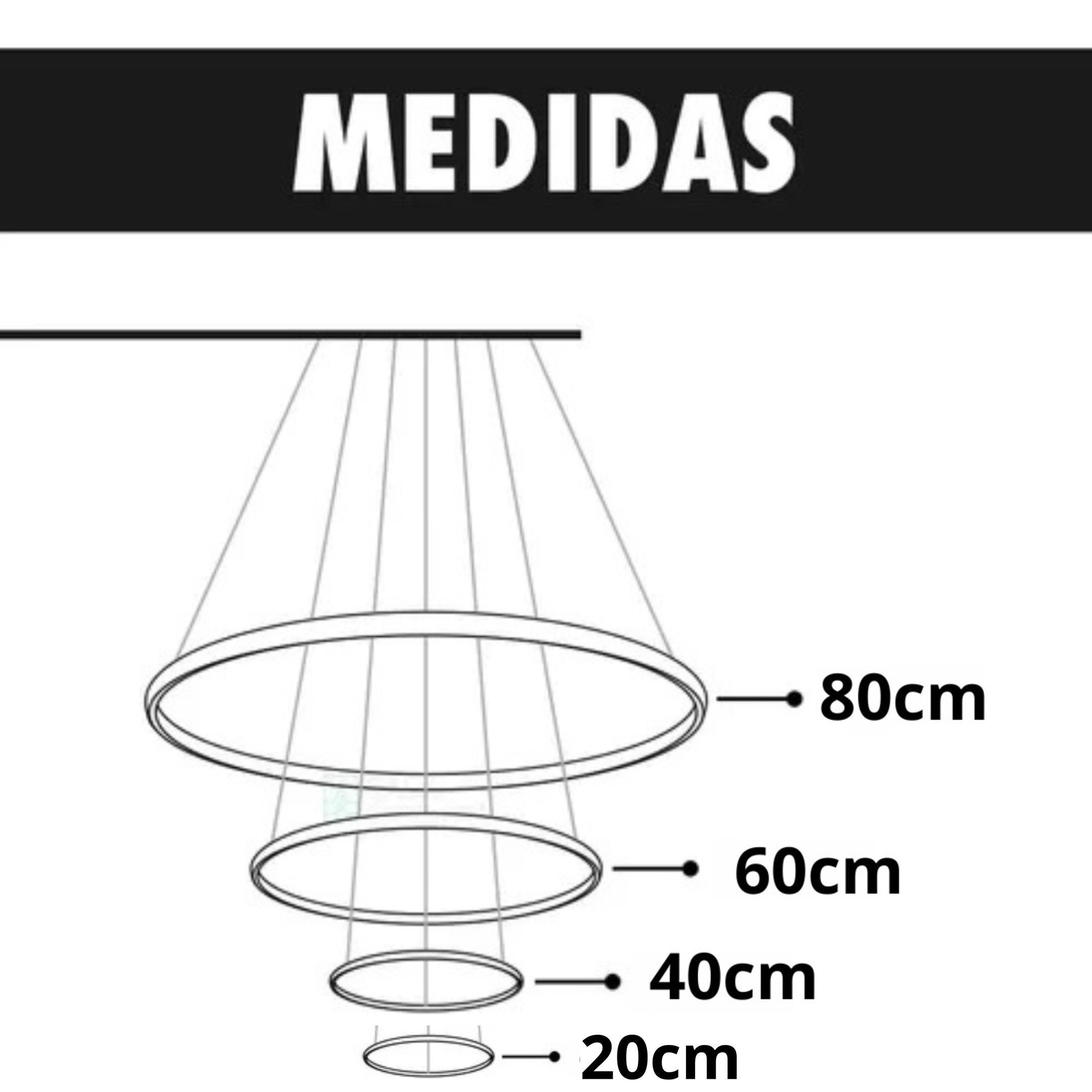 Lustre Led 4 Anéis Moderno 125w 80cm Rose C/ Controle - 5