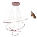 Ver imagem 1 de Lustre Led 4 Anéis Moderno 125w 80cm Rose C/ Controle