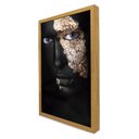 Ver imagem 3 de Quadro Decorativo Caixa Mulher Olhos Dourados TaColado Moldura Caixa Alta 4,5cm Branca com Vidro 60 
