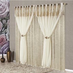 Cortina Nobreza Bronze com Voil 2,00M X 1,70M - 1