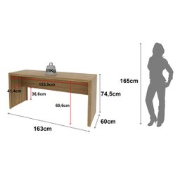 Mesa de Escritório Tecno Mobili - Amêndoa - 2