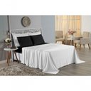 Ver imagem 4 de Jogo de Cama Casal Viúva Nobre 4 Peças Malha 100% Algodão - Branco / Preto